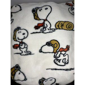 Berkshire Peanuts Snoopy Red Baron Flying Ace Throw Blanket 55"x70" Gently Used